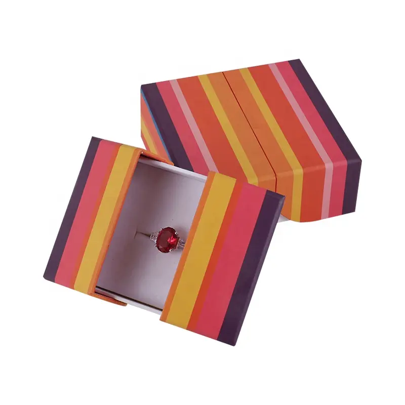 Contenitore di regalo caldo di vendita con l'arco di disegno a strisce del nastro per la cassa dei gioielli d'imballaggio dei regali su misura