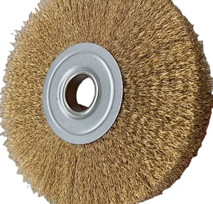 YLHigh Quality Industrial <strong>Brass</strong>-coated Steel <strong>Wire</strong> Circular <strong>Wheel</strong> <strong>Polishing</strong> <strong>Brush</strong>
