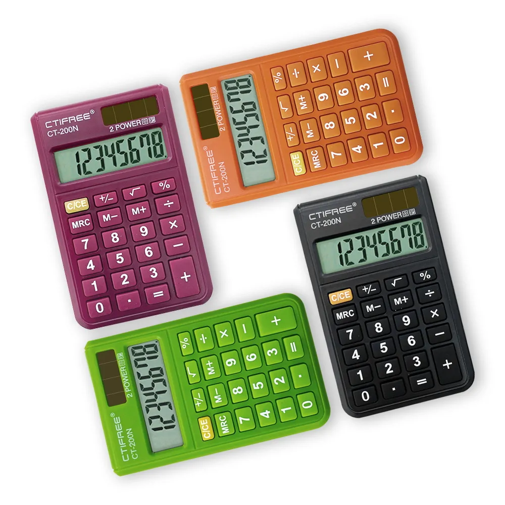 Mini calculadora Digital de escritorio con pantalla LCD de 8 dígitos, tamaño de bolsillo, suministros escolares para oficina y negocios