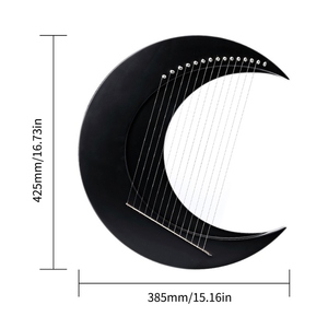 15 corde di luna crescente di lira C chiave arpa portatile lira filo di acciaio stringhe Mini strumento a corde - Product Image 2