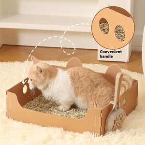 Seçim eğlenceli tek kullanımlık PP katlanabilir kedi kum kabı kolay temiz parçalanabilir otomatik kedi tuvalet özelleştirilebilir Pet acil kum tepsisi - Product Image 6