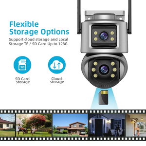 ICSEE 6MP telecamera di sicurezza WiFi a doppia lente con rilevamento umano PTZ Camera sensore CMOS Micro scheda SD opzioni di memorizzazione dei dati - Product Image 4