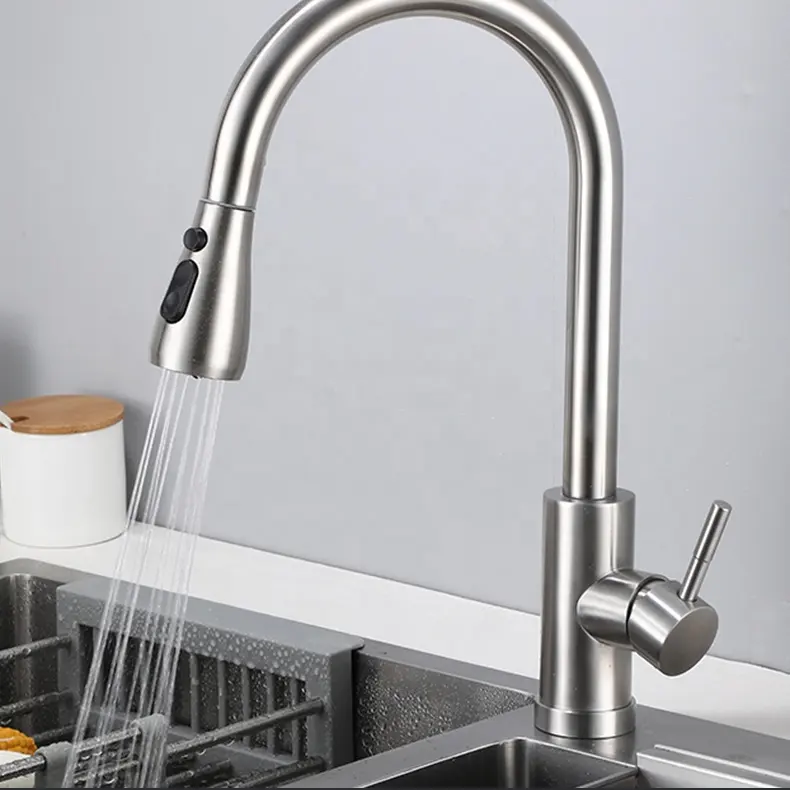 2023 Axent 304 rubinetto per acqua calda e fredda in acciaio inossidabile 360 rubinetto da cucina estraibile in vendita