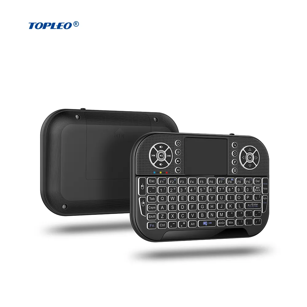 Topleo mini keyboard backlit Smart control air mouse for android Smart Tv Box Mini 2.4g combos wireless keyboard