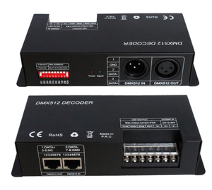 Светодиодный контроллер RGBW DMX512 декодер 8A цветных (RGB) светодиодных лент индикаторы контроллера декодер диммер драйвер DC12-24V светодиодные ленты свет этапа USB контроллер