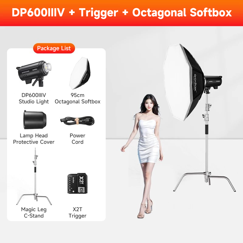 DP600IIIV + 95cm Otca Softbox + X2t + 3.3m C Stand