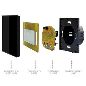 Işık dokunmatik anahtarı ab 110-220V temperli kristal cam Panel Led sensör anahtarları duvar lambası arka 1/2/3 Gang 1 yollu akıllı ev - Product Image 2