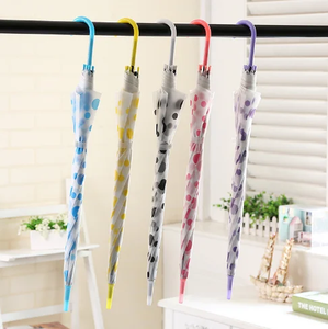 ร่มพีวีซี POE Polka Dot สีสันสดใสด้ามยาวตรงโปร่งใสเป็นของขวัญเป็นจุดสีร่มโฆษณา - Product Image 1