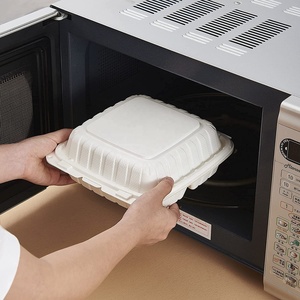 MFPP kapaklı konteynerler, beyaz, 9x9x3-1/4, 3 bölmeli tek kullanımlık kapaklı konteyner gitmek için - Product Image 4