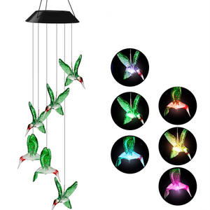 Cuerdas DE LUZ DE carillón de viento solar Luz colgante de jardín LED que cambia de color con cuerpo de PVC Idea de regalo de colibrí nominal IP65 - Product Image 6