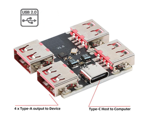 <strong>USB</strong> 2.0 1-to-4 Four Ports HUB Splitter Expansion Module Board PCs Multiport 4 Devices Type-C for Keyboard Mouse Scanner <strong>Printer</strong> - Product Image 6