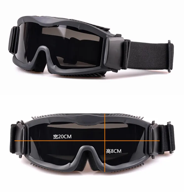 Tactical AERO Protective Glasses Clear 3 Lens Tactical Safety Eye Anti Fog Glasses Hunting Cycling