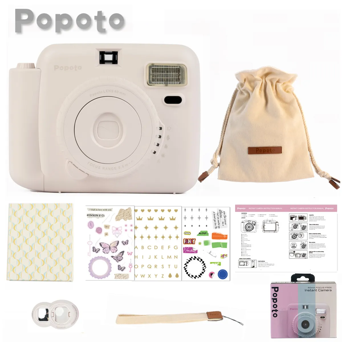 Popoto appareil photo instantané cadeau pour Fujifilm Instax Film Polaroid appareil photo joyeux noël cadeau fête en plein air