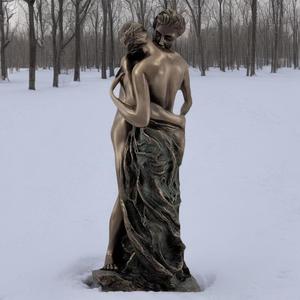Sıcak satış yeni tasarım çıplak severler heykelleri Custom Made bronz heykeller çıplak adam kadın bakır heykelleri Park veya Villa için