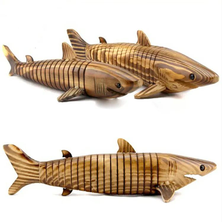 Benutzer definierte Holz Miniatur Holz Handwerk lebendigen Hai