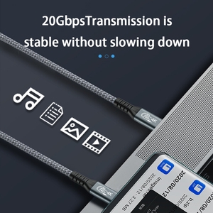 USB3.<strong>2</strong> Thunderbolt <strong>3</strong> 20Gbps PD 240 W Braided Aluminium Alloy Fast Charging High <strong>Speed</strong> Cable for Computer Mobile Type-C - Product Image 2