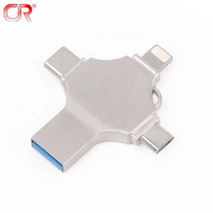 Benutzer definierte Metall 4-in-1-Handy USB-Flash-Laufwerk 3.0 128GB OTG-Speicher 256GB Computer U-Disk 512GB für Android Typ-C-iPhone - Product Image 1