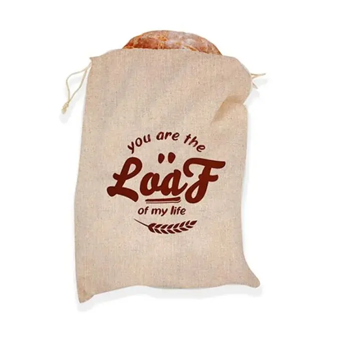 Aite-sacos de arpillera de yute orgánico ecológico, bolsa lisa de lino y algodón con cordón para pan, venta al por mayor, 2023