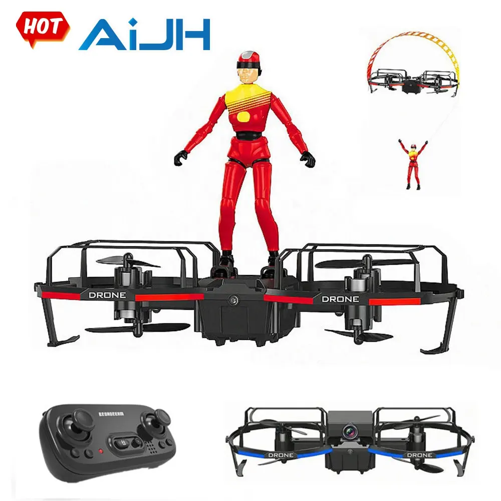AiJH 3 em 1 Drone RC 2.4G Controle Remoto Drone Aeronave RC Quadcopter Paraquedas Min Brinquedo Drone