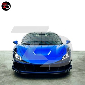 フェラーリF8トリビュートバンパーエンジンウィングカーボンフードトリムスクープサイドスカートリップリアフェンダートリム用スーパーカーMYスタイルボディキット