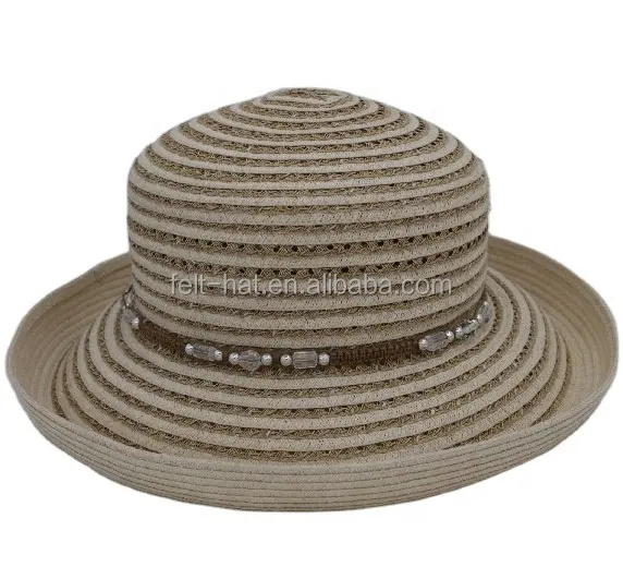 100% high end paper material lady braided straw hat