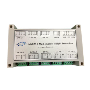 Трансмиттер весовой AWCM-8 с 8 каналами, разрешением 0,1-1 г, 24-битным АЦП и интерфейсом RS485 для умных мусорных баков на базе ПЛК - Product Image 1