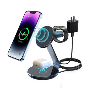 <span class=keywords><strong>Apple</strong></span> 15W için 3 in 1 şarj istasyonu hızlı kablosuz şarj standı çoklu cihazlar için iPhone 15 14 13 12 /<span class=keywords><strong>Apple</strong></span> IWatch/AirPods