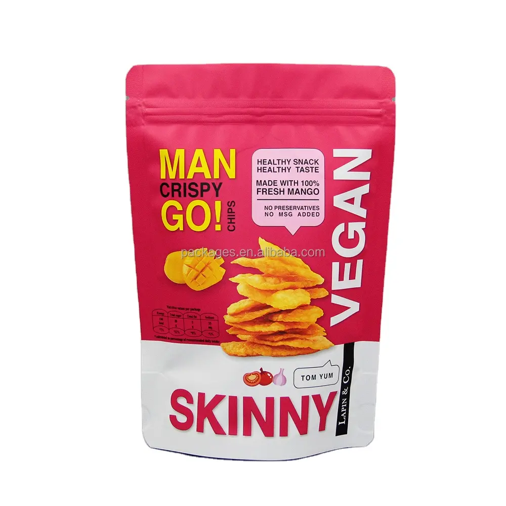 Atacado preço china feito mango seco chips saco de plástico embalagem de alimentos
