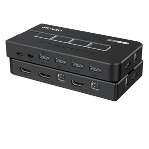 热键开关4K 60Hz HDMI KVM开关4端口 + 4根电缆，MT-VIKI 4计算机1监视器4端口KVM开关HDMI 4进1出 - Product Image 2