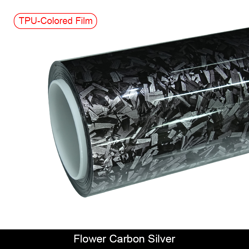 TPU-Fleur Argent Carbone