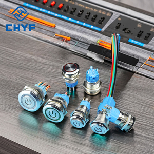 16/19/22mm không thấm nước phẳng/cao đầu thép không gỉ đẩy nút chuyển đổi dẫn vòng/điện ánh sáng 1no1nc 220V Max. 3A đen đỏ - Product Image 6