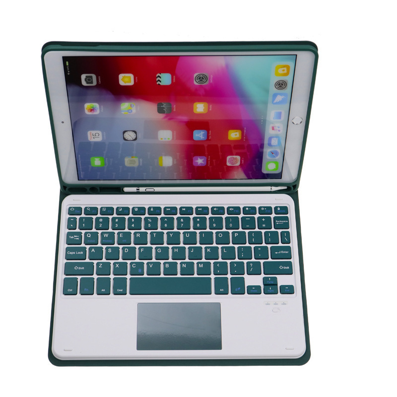 Clavier tactile carré en cuir vert foncé