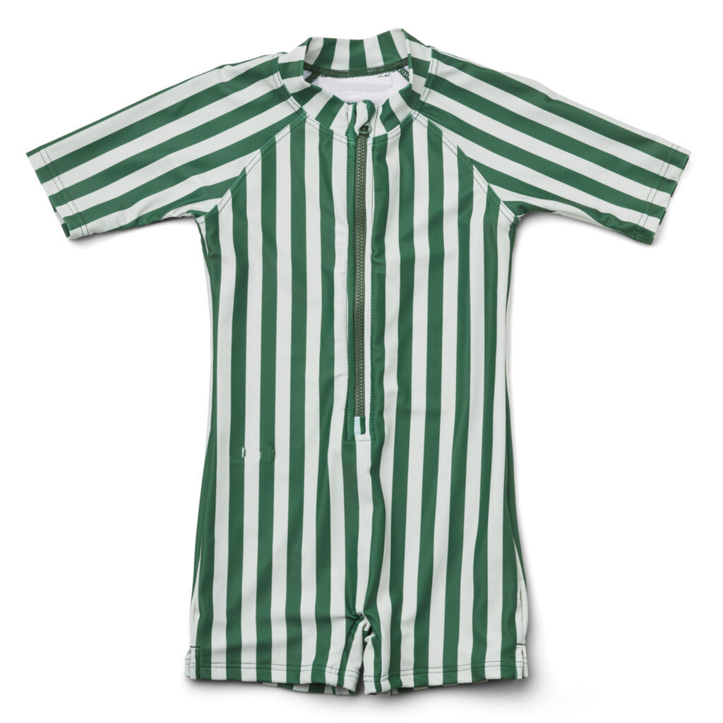 Maillot de bain une pièce à rayures vertes