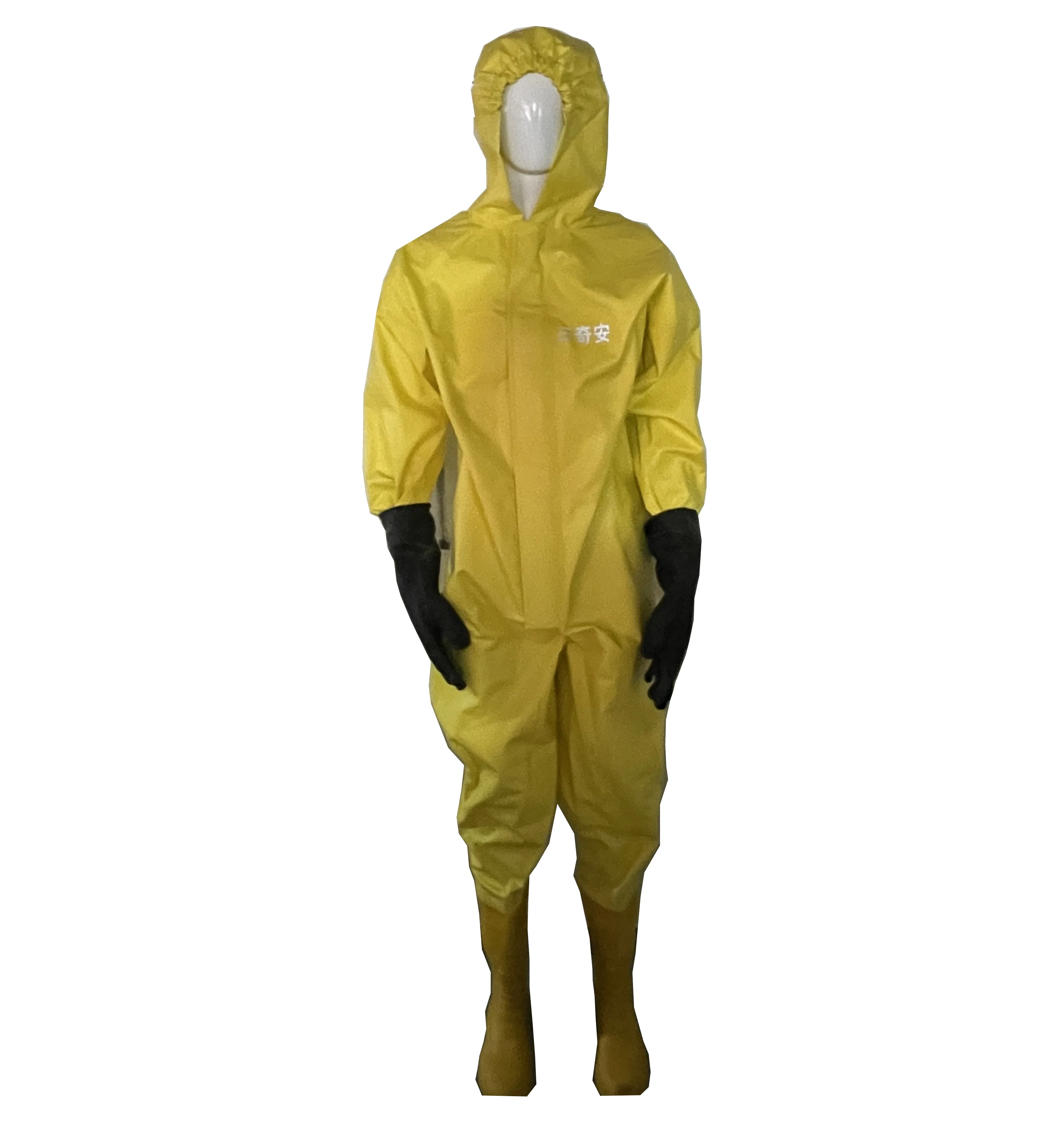 Sıcak satış butil kauçuk malzeme kimyasal koruyucu vücut emniyet Hazmat tulum kimyasal koruyucu elbise