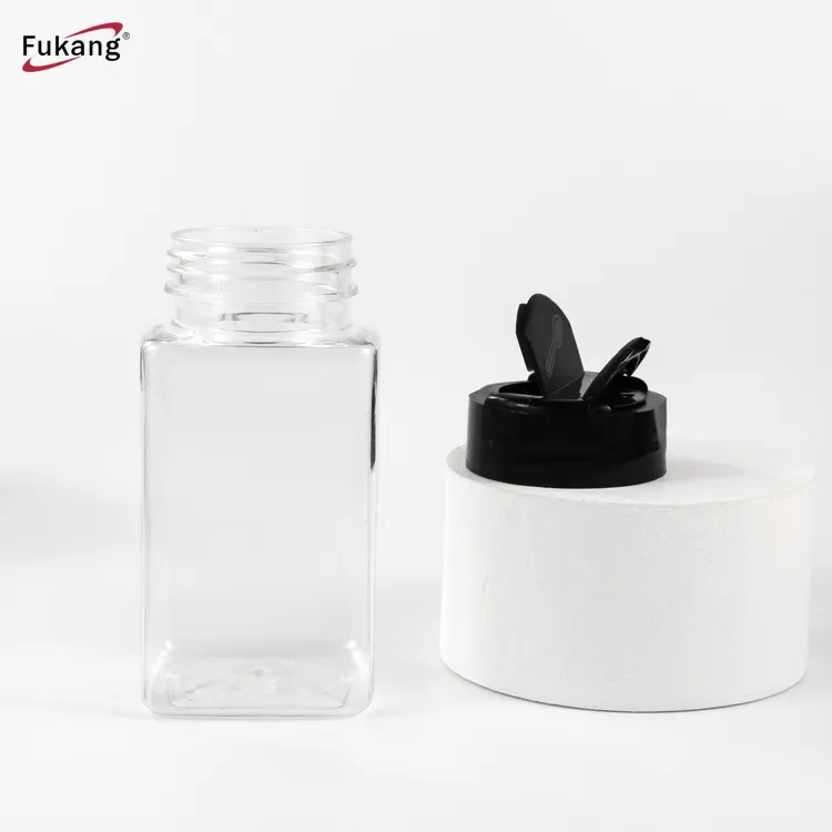 Gewürz Aufbewahrung sbox Gewürz glas Shaker Benutzer definierte Acryl Pet Kunststoff Transparente Salz Gewürz flasche Cruet Kitchen Pepper Jar