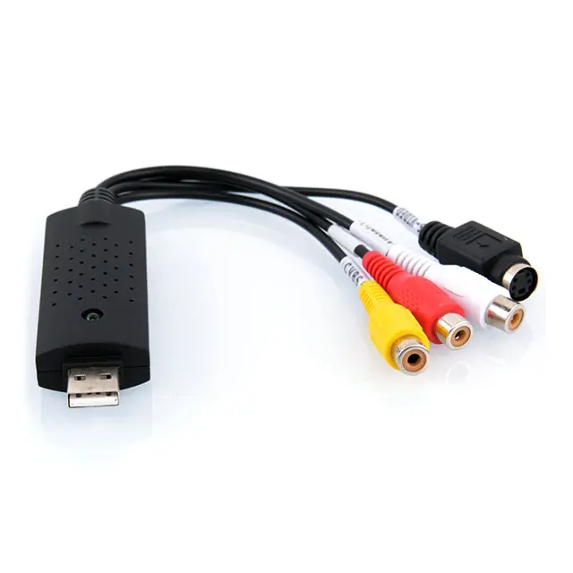 Adaptador usb para 3 rca, composto s-video tv vhs dvd gamebox captura de vídeo pc adaptador win10