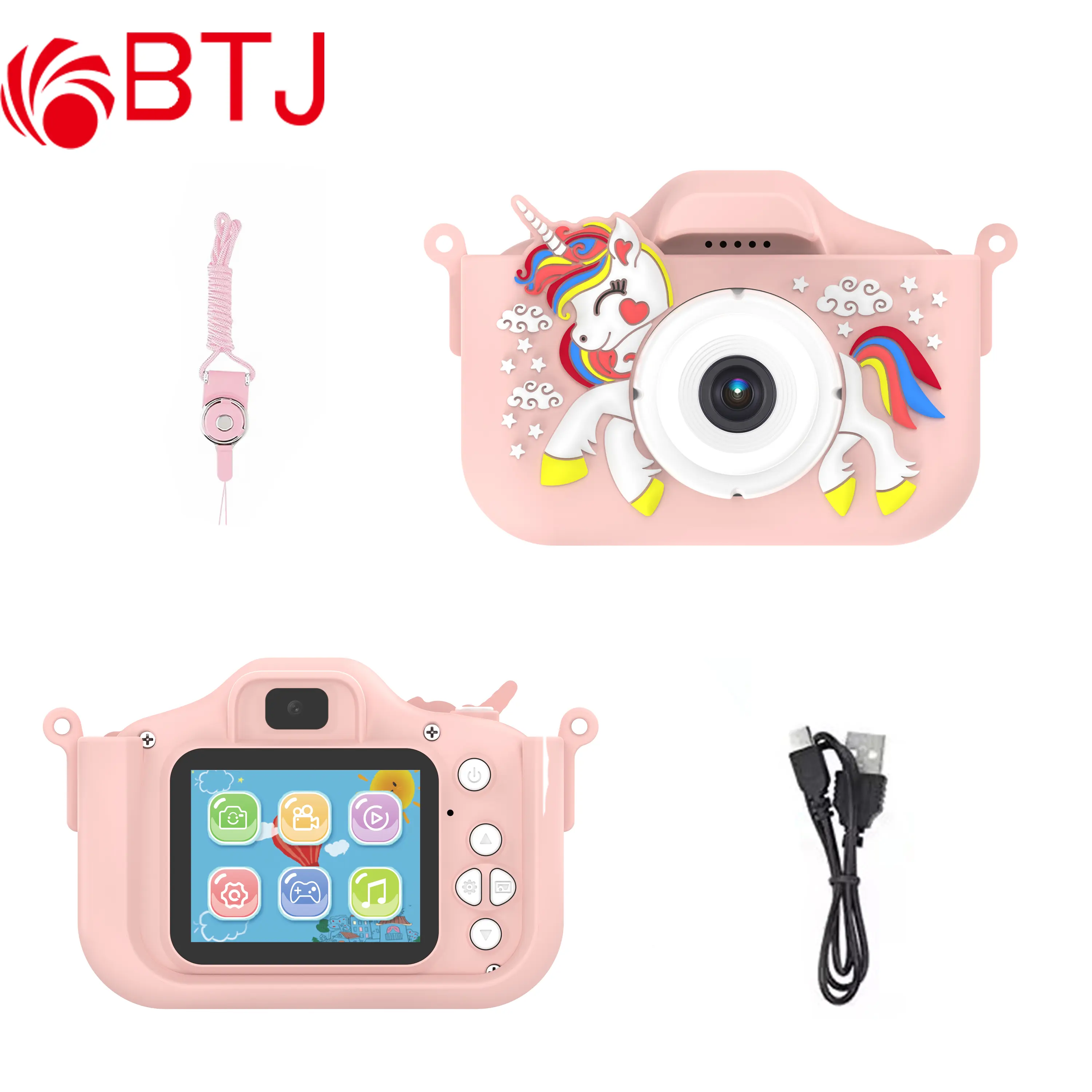 BTJ X10s Niños Mini Cámara Digital Juguetes Video Niños Cámara Dibujos animados Niños Cámara instantánea juguetes para niños pequeños Juguetes lindos