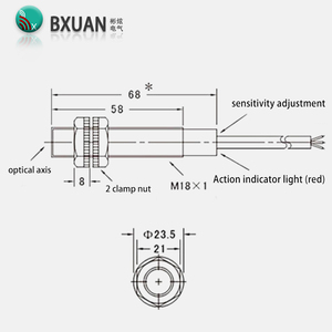 Sensor de interruptor óptico de reflexión difusa 2/3 cables AC/DC 220V NPN/PNP Salida 10cm Detección Interruptor de conteo de distancia - Product Image 3