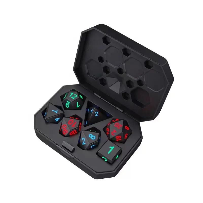 Party Fluorescent Dice LED Electronic 7-Pack Dice