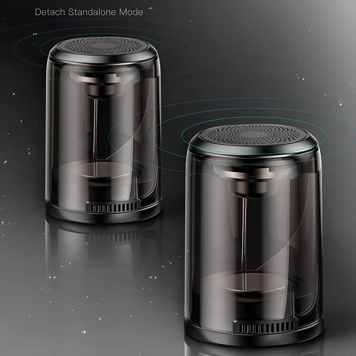 Basslautsprecher 2 Serie Zwillinge magnetische Audio-Anziehung Bluetooth transparenter Lautsprecher Subwoofer Stereo TWS Basslautsprecher-Set