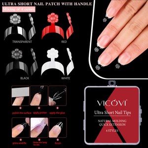 Fabrika 80 adet/kutu Ultra kısa erik çiçeği çivi 4 renk seçenekleri basın-on yapay tırnaklar akrilik Nail İpuçları hızlı kargo - Product Image 5
