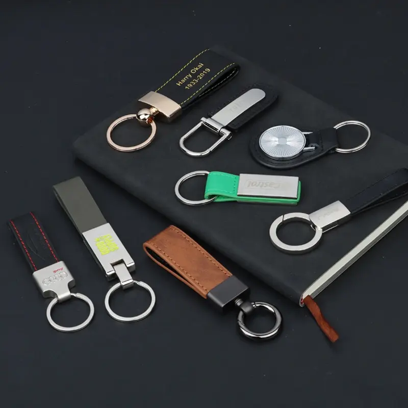 Porte-clés en cuir pu, 1 pièce, cadeau, fait à la main, personnalisé, porte-clés, vente en gros