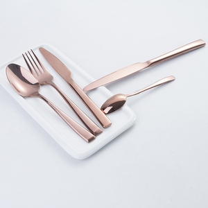 厂家直销批量生产可重复使用的金餐具套装不锈钢蛋糕餐具 - Product Image 2