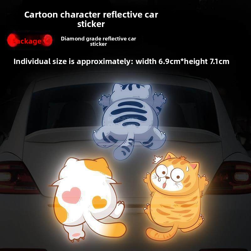 UV Reflective Stickers_Cute Fat Cat Set 1