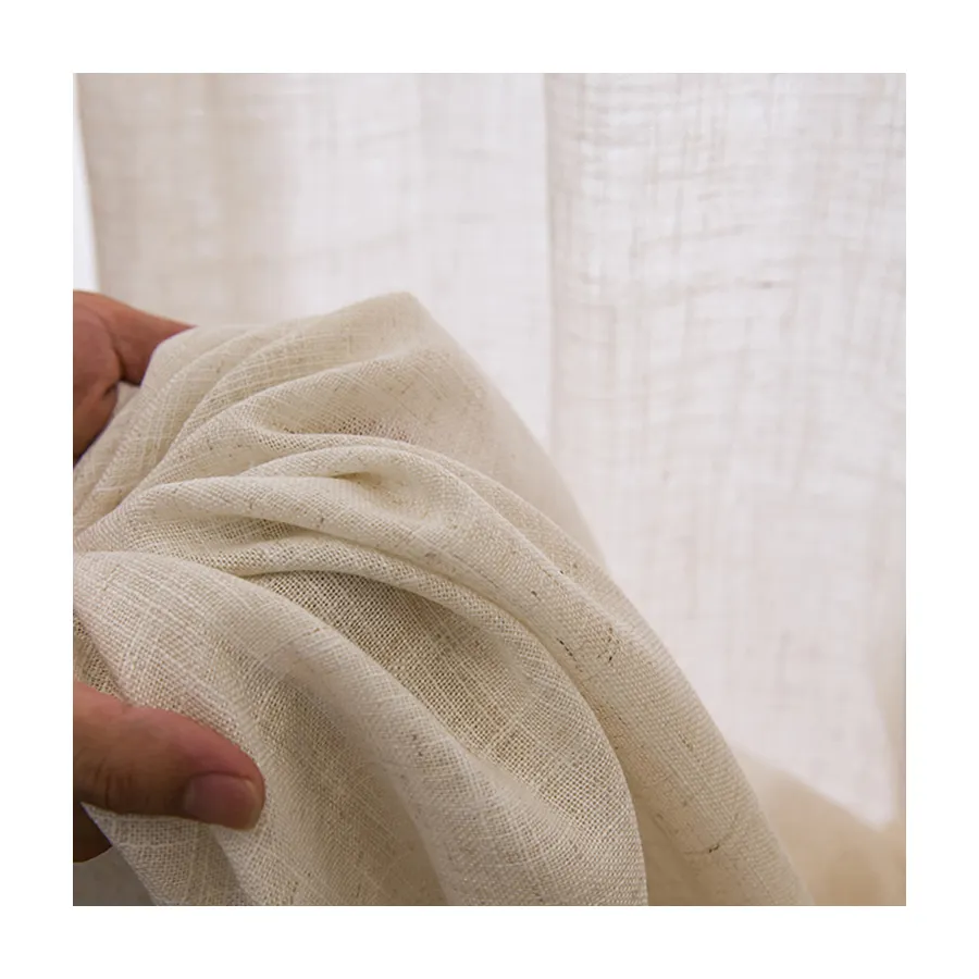 Profesyonel tedarikçi perdeler kanepe kumaş 100% Polyester keten bak Sheer vual perdelik kumaş ev tekstili kumaşı