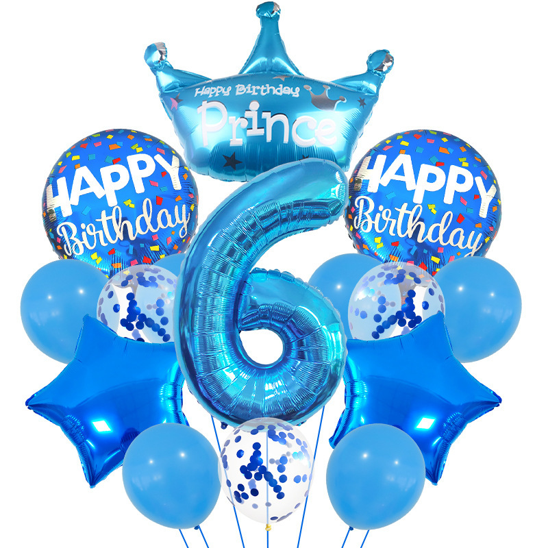 Blue balloons set 6 year