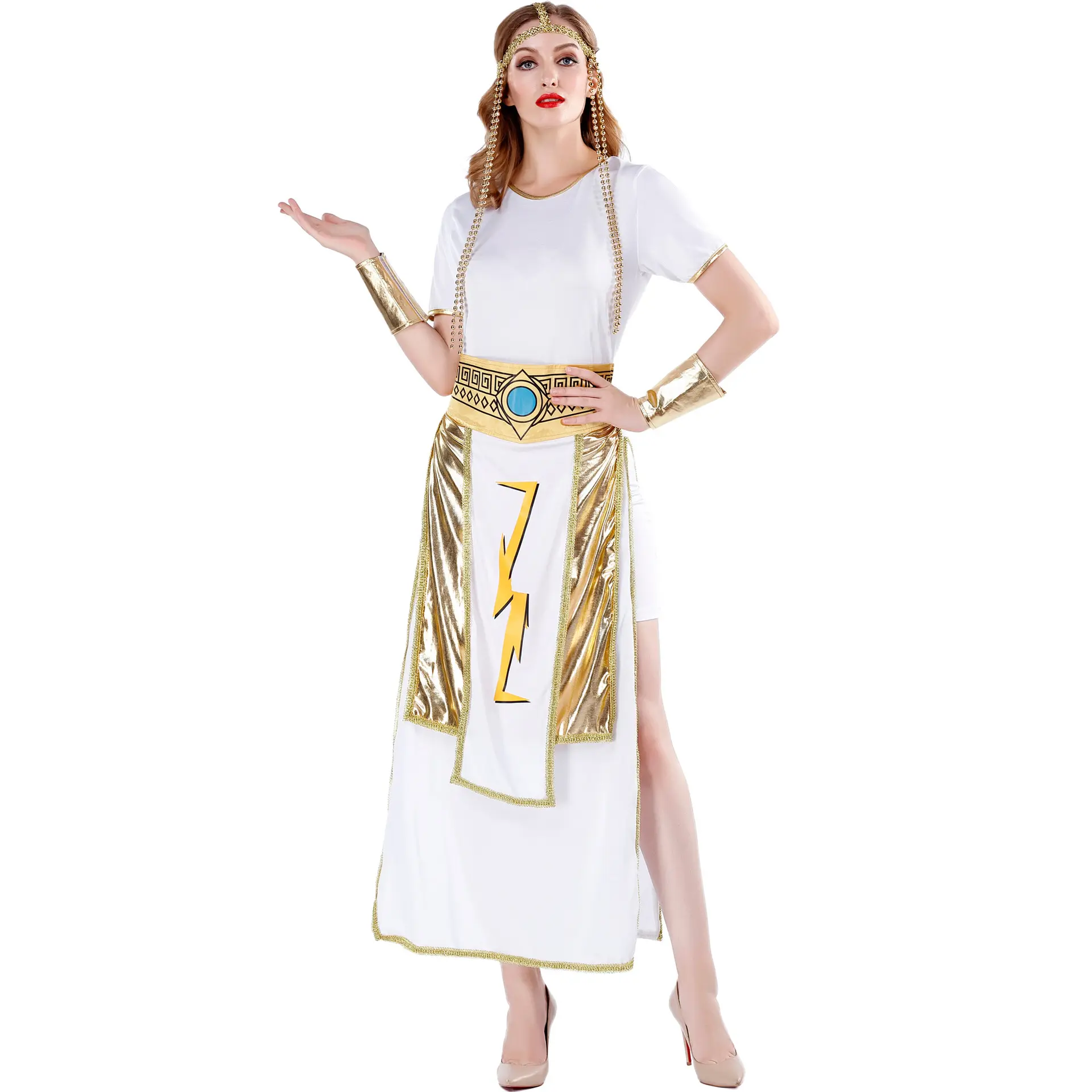 M-xl Halloween antiguo griego Wonder Woman espadachina Cleopatra disfraz adulto mujer mar rey Egipto Cosplay disfraz