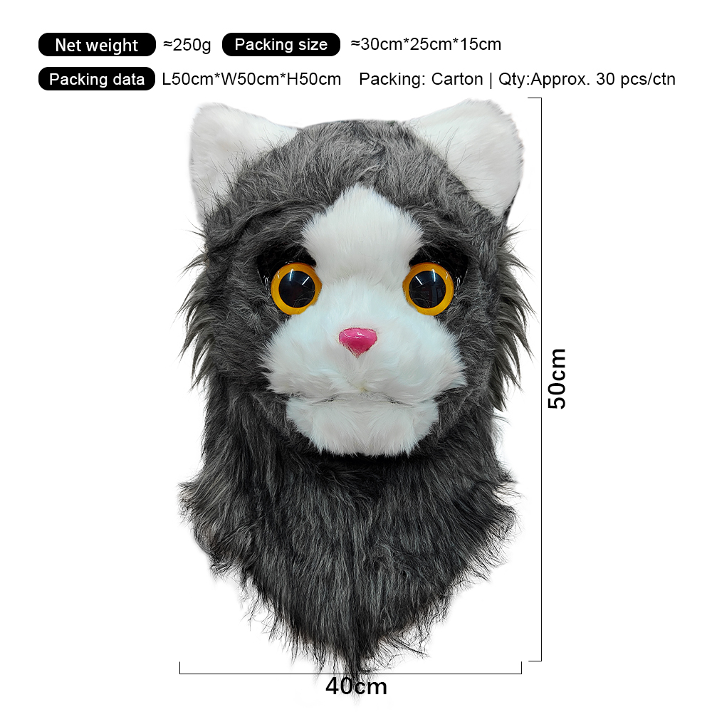 Grey White Open Mouth Cat