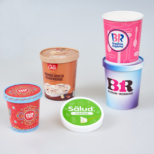 Customizable 16oz 32oz Printed Disposable Ice Cream Paper <strong>Cup</strong> with Paper and pp Lids Spoon Pint <strong>Quart</strong> Paper <strong>Cup</strong> - Product Image 4