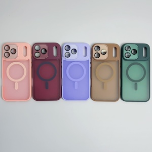 Manyetik telefon kılıfı Lens ile koruyucu Film mat sert Pc darbeye dayanıklı cep iphone kılıfları 17 Pro Max telefon kapağı - Product Image 4